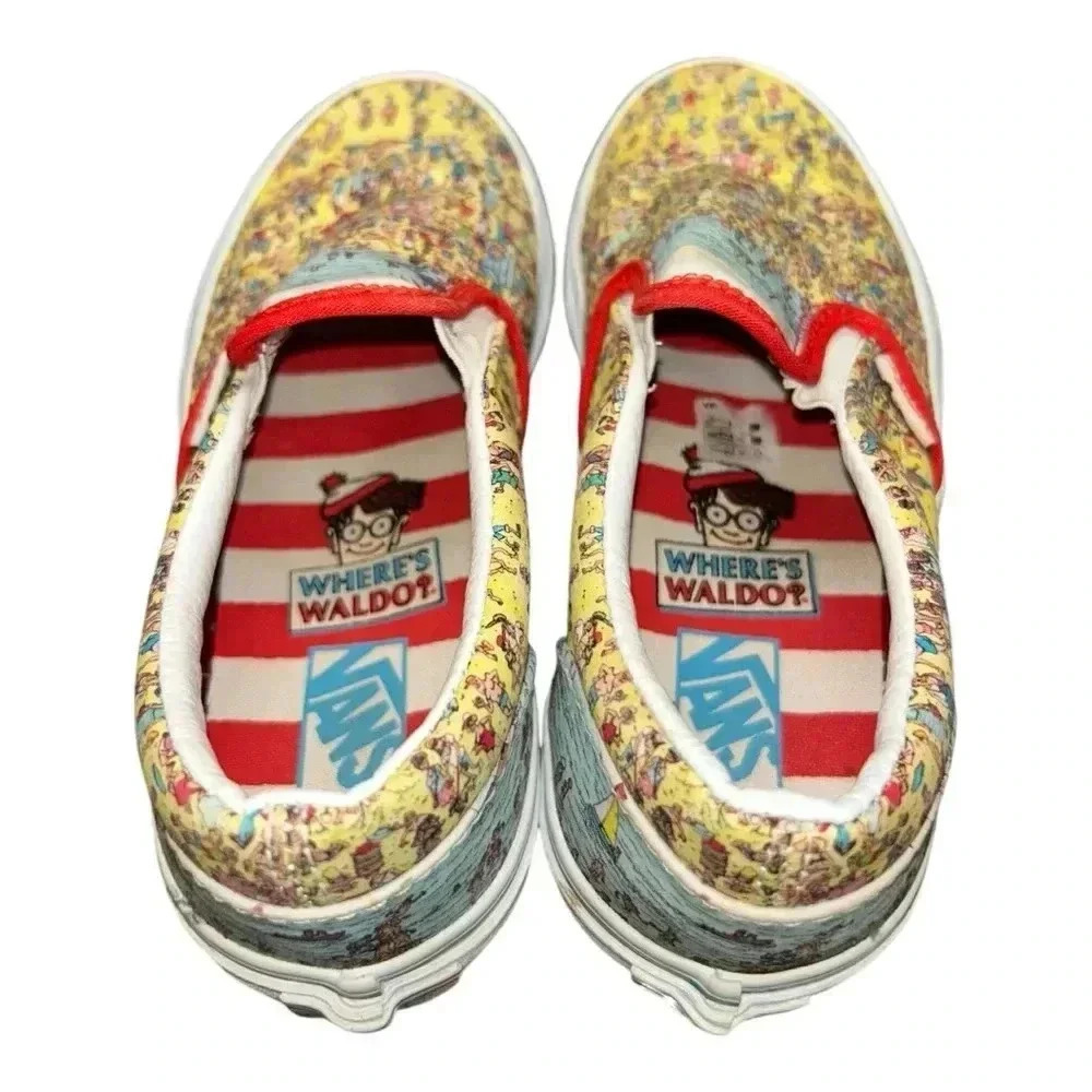Vans x Where's Waldo Classic Slip-On Find Steve Beach Kids Size 3 - Picture 5 of 13